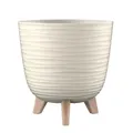ENGELLAND Blumentopf Kübel mit Füßen & Bewässerungssystem Ø 24 cm Beige