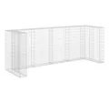 vidaXL Mülltonnenbox Gabionenwand für Mülltonnen Verzinkter Stahl 320×100×120 cm