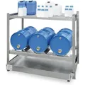 PROREGAL Fassregal für 3 x 60 Liter Fässer Grundregal HxBxT 115 x 130 x 60 cm 1 Ebene für Fässer & 1 Gitterrost Fachboden Verzinkt
