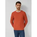s.Oliver Longpullover Strickpullover Strickpullover mit Flammgarnstruktur und Rollkante rot L (50)