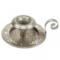 Kerzenhalter Metall Vintage Silber Ø12cm Kammerleuchter mit Henkel