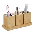Badaccessoires set Bambus Badzubehör feuchtigkeitsresistent 4-teilig 4 Teile