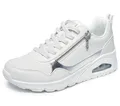 Skechers Damen UNO Metallic Sliders Sneaker, weiß, 37 EU