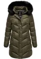 REPUBLIX Damen Gefütterte Dicke Glanz Winter Jacke Mantel Parka mit Kapuze RJ-8020 Olive M