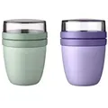 Mepal | Lunchpot Mini Ellipse Mixed | Vivid Lilac + Nordic Sage | 300 ml | Praktischer Reisebecher, Joghurtbecher, To-go Becher | Geeignet für Tiefk