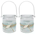 Windlicht Glaube Liebe Hoffnung Hellblau Fisch Kommunion Konfi 9cm H 2 Stk.