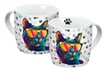 Geda Labels GmbH Tasse Cool Cat, 1-tlg., Porzellan, Weiß, 300ml, spülmaschinengeeignet
