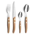 Lou Laguiole CANOPÉE Besteckset 24-teilig mit hochwertigen Holzgriffen, Essbesteck ideal für elegante Tischdekoration, erstklassige Handwerkskunst aus Frankreich, Tafelbesteck