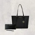 Michael Kors Tasche Shopper Portemonnaie Jet Set Travel Large Schwarz Leder NEU