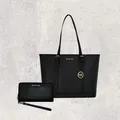 Michael Kors MK Tasche Shopper Geldbörse Jet Set Travel Large Schwarz Leder NEU