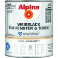 Alpina Weißlack für Fenster & Türen 2 L weiß seidenmatt - Weiß