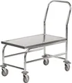 Kongamek Edelstahl- Plattformwagen rostfrei mit Schiebegriff und Bremse 760x440mm Ladefläche Gummibereifung