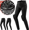 SHIMA FLEXX Motorrad Jeans Damen mit Protektoren AIRFORCE Knieprotektoren Motorradhose Kurzgrößen Hosen Frauen für Damen Protektorenhose Textilhose Jeanshose Lang (Frauen, Schwarz, 24/32)