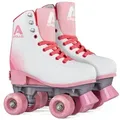 Apollo Rollschuhe Retro Discoroller, verstellbare Disco Roller Skates, größenverstellbar Rollerskates, Retro Design rosa S (31-34)
