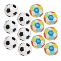 alldoro 63094 Softball12er Set Ø 10 cm, kleine weiche Schaumstoff-Fußbälle für Kinder ab 0 Jahren, bunt & schwarz/weiß, Ball für indoor & outdoor