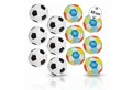 alldoro Softball Ø 10 cm, 12er Set schwarz-weiß & bunt im Fußball-Design, ab 0 Jahren, Kinderbälle, extra weich und leicht, Ballspiele für drinnen & draußen