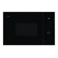 AEG OS5MG20EB Einbau-Mikrowelle, 20 l, 800 W, Grillfunktion, LED-Display, elektronische Öffnung, Schwarz mit Edelstahl-Finish, Anti-Fingerabdruck