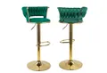 HawthyHome Barhocker Barstuhl mit Rückenlehne und Fußstütze höhenverstellbar drehbar (2 St), mit goldener Metallbasis, Grün