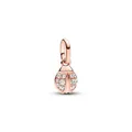 PANDORA ME Glücks-Marienkäfer Mini-Charm-Anhänger aus Sterling Silber mit 14 Karat rosévergoldete Metalllegierung, Cubic Zirkoniastein, Kompatibel ME und Moments Armbändern, 783043C01