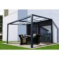 FLORAWORLD Terrassenüberdachung Schiebedach: Kunststoff, Breite: 392 cm, anthrazit - grau