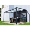 Floraworld Terrassenüberdachung Air 2 Aluminium Anthrazit 392 cm x 305 cm