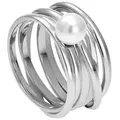 Heideman Fingerring Serpens poliert (Ring, 1-tlg., inkl. Geschenkverpackung), Damenring für Frauen mit Perle weiß 54 (17.2)