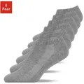 SNOCKS Sneakersocken kurze Socken für Herren & Damen (6-Paar) aus Bio-Baumwolle, für jeden Schuh und Anlass grau 35-38