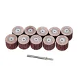 Dophee 10 Stück 15mm Schleifen Lamellenschleifrad Schmirgelpapier Flap Radscheibe mit 1 Mandrel 15mmx14mmx3mm