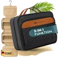 Kulturtasche Damen Groß – 3in1 Kulturbeutel zum Aufhängen mit 4 Fächern, Schm...