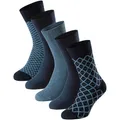 SCHIESSER Herren Socken, 5er Pack - "Bluebird", Baumwoll-Mix, uni/gemustert