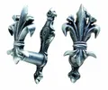Denix - 2er Set Wandhaken, ausziehbar, Motiv: Bourbon Lilie, Farbe: Silber