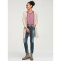 Longstrickjacke HEINE, Damen, Gr. 44/46, beige (sand), 52% Viskose, 26% Polyester, 22% Polyamid, unifarben, Langarm, Strickjacken