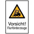 Warnzeichen W014 "Warnung vor Flurförderzeugen" Alu geprägt, 262x371mm