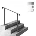 VEVOR Treppengeländer 120x13,5x97 cm Handlauf Geländer für 2 oder 3 Stufige Treppen Eingangsgeländer formschön Höhe(bis zu 45 cm) & Winkel(0-52,