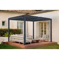 PIANA 3x2,5m selbsttragende bioklimatische Pergola aus grauem Aluminium - Dunkelgrau