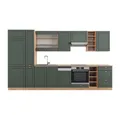 Vicco Küchenzeile Fame-Line, Grün-Gold Landhaus/Goldkraft Eiche/Goldkraft Eiche, 355...