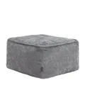 Icon Amara Hocker, Grau, Flauschiger Chenille Stoff, Klein Sitzsack, Sitzpuff, Pouf Hocker mit Füllung, Fußhocker für das Wohnzimmer, Deko Wohnzimmer