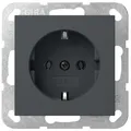 Gira Steckdose Standard 55 Anthrazit I Unterputz Schuko Steckdose 418828 I bruchsicheres Thermoplast mit Sicherheitsmaßnahme I Einbautiefe 32 mm I Elektroinstallation Made in Germany I 16 A 250 V