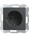 GIRA E2 System 55 Anthrazit Steckdose Schalter inkl. Einsatz 418828