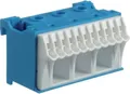 Hager N-Klemmblock KN14N | QuickConnect Klemme | 14 Klemmstellen | 63A | 230V | Werkzeuglos | Blau