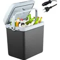 AREBOS 25 Liter Kühlbox | zum Kühlen und Warmhalten | mit ECO Modus | 12/230 V für Auto & Steckdose | elektrische Kühlbox | Kühltasche | Isoli... - Grau