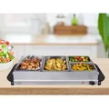 Tristar - Elektro 2in1 Buffetwärmer & Wärmeplatte - Edelstahl Chafing Dish, 2x 2,4+2x 1ltr