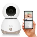 Alecto Smartbaby Babyphone mit Kamera, App und WLAN - HD 1080p - Zwei-Wege-Audio Babyfon mit App - Baby Monitor - Steuerbarer Kamera - Mehrkameradisplay und Temperaturanzeige - Weiß/Beige