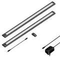 ledscom.de LED Unterbau-Leuchte SIRIS schwarz matt, flach, je 50cm, je 531lm, warm-weiß, 2er Set