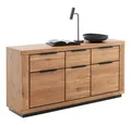 Lomadox Sideboard GIUSTINO-06, Eiche teilmassiv geölt, Massivholzfronten, 163cm breit