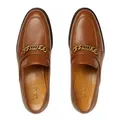 GUCCI Slip-On Chain Mokassins Loafer Goldfarbene Kette mit Mini-Interlocking G-Logo braun 41 EU