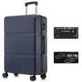 YONSLY Koffer Hartschalen-Reisekoffer Trolley Rollkoffer aus ABS und Aluminium, 4 Rollen, TSA-Schloss, YKK-Reißverschluss, austauschbare Rollen & Griffe blau 76 cm
