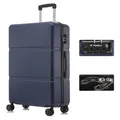 YONSLY Premium Reisekoffer TSA-Schloss,YKK-Reißverschluss Hartschalen-Koffer Trolley Rollkoffer Suitcase Handgepäck 4 Rollen (Dunkelblau, XL)