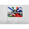 AZ FLAG - Autofahne Keltisch Multi - 45x30 cm - Keltisch Multi Autoflagge 30 x 45 Cm - Auto Flaggen