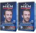 2x Schwarzkopf Men Perfect Anti-Grau Tönungsgel 70 Natur Natur Dunkelbraun